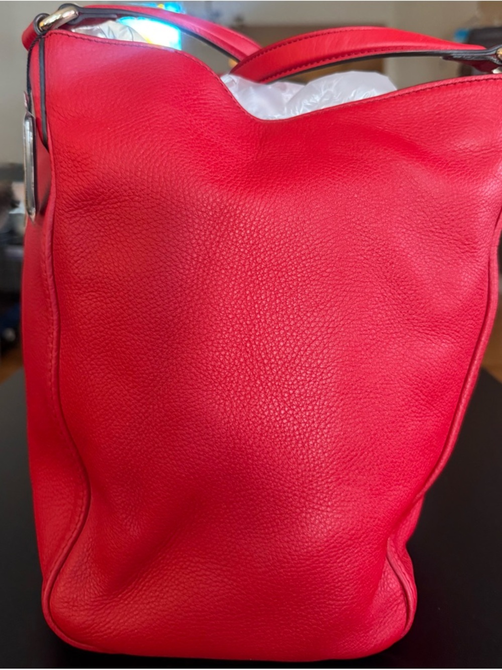 Gucci Red Leather Soho Bag with Embossed GG - Picture 3 of 12